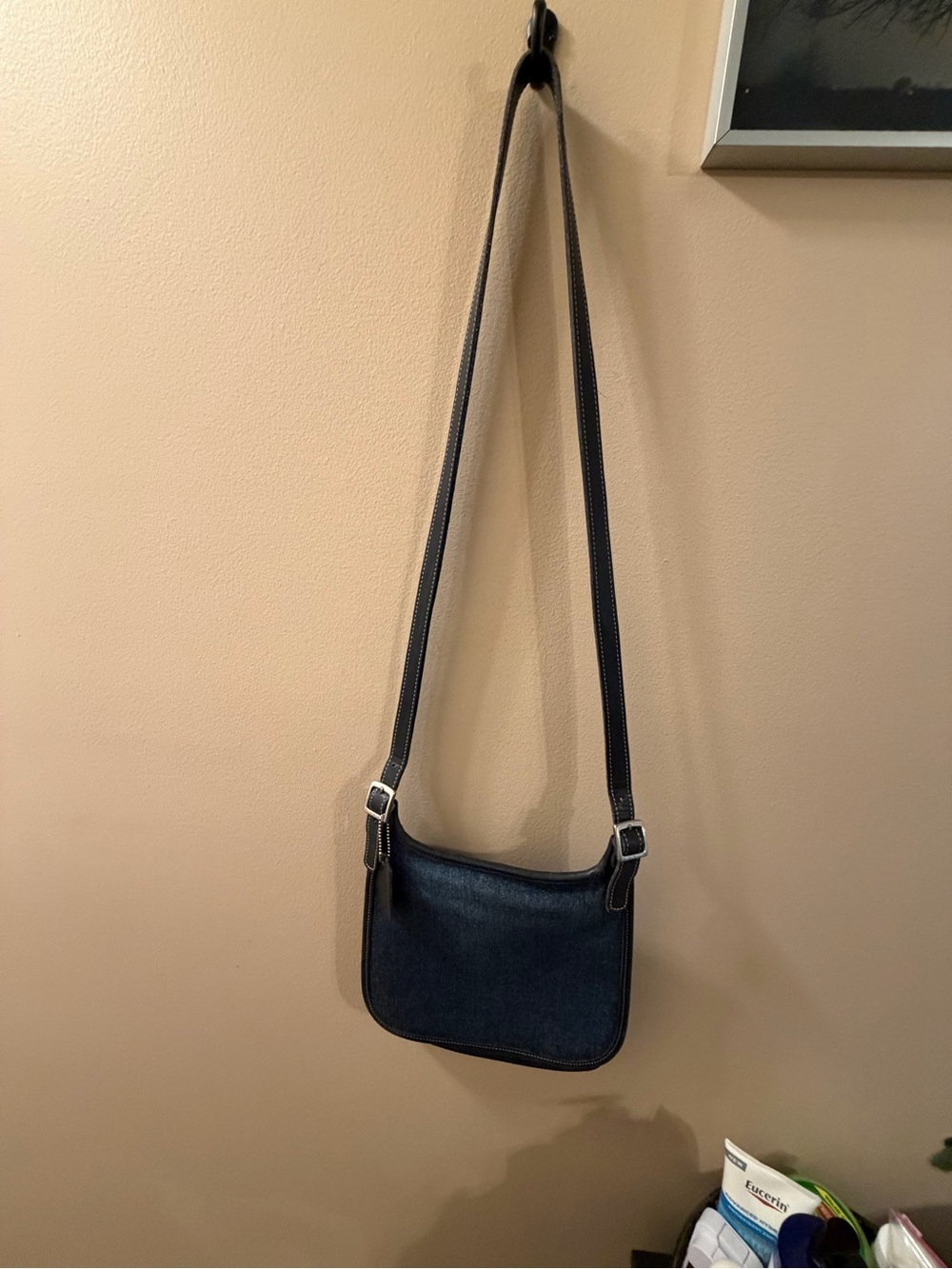 COACH Y2K Vintage Blue Denim Slim Hippie Flap Crossbody Bag 8114 EUC RARE - Picture 11 of 11